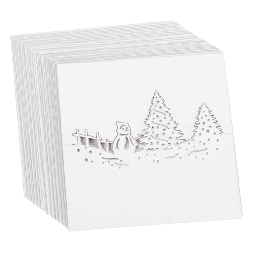 SMASOLO 50 peças cartões de mesa de Natal boneco de branco para marcadores de nome personalizáveis decoração festa inverno