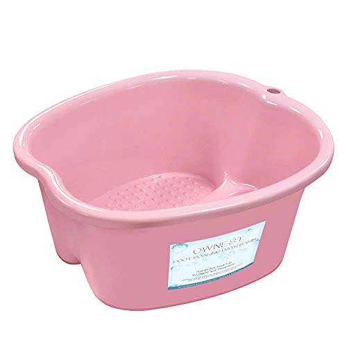 Ownest Foot Bath Spa,Water Spa and Foot Massage, Sturdy Plastic Foot Basin for Soaking Foot,Toe Nails, and Ankles,Pedicure,Portable Foot Tub-Pink