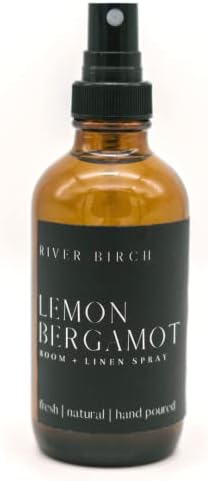 River Birch Lemon Bergamot Linen and Room Spray | Home Fragrance | 4 oz Glass Amber Bottle | Luxury Signature Scent | Handmade in Texas