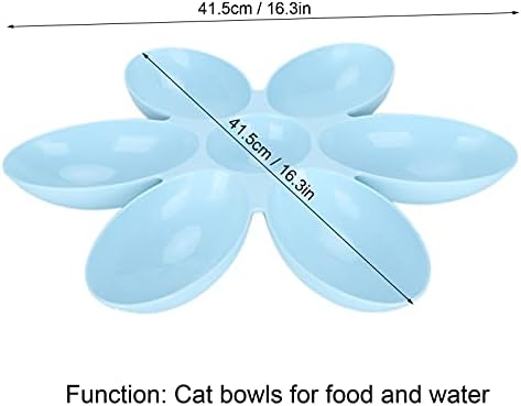 Pet Feeding Bowl, Flower Petals Shaped, Food-Grade 6 Grids, Large Capacity, No Spill Cat & Dog Water Dishes, Multipurpose Pet Accessories (Green)