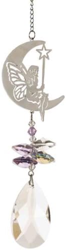 Fairy On the Moon Rainbow Making Hanging Window Crystal Suncatcher by Hanging Crystals
