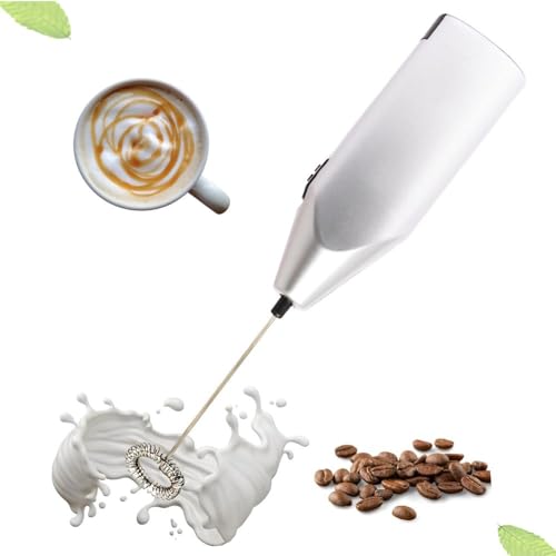 Happy Gizmos Handheld Milk Frother | Coffee and Cappuccino Automatic Mixer, Battery Milk Foamer, Electric Milk Frother Matcha & Milkshake Whisk (Silver)