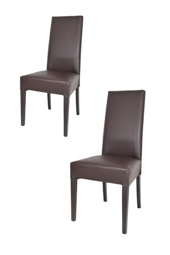 Tommychairs - Set 2 chaises LUISA pour cuisine, bar et salle à manger, robuste structure en bois de hêtre peindré en wengé, assise et dossier rembourrés et revêtus...