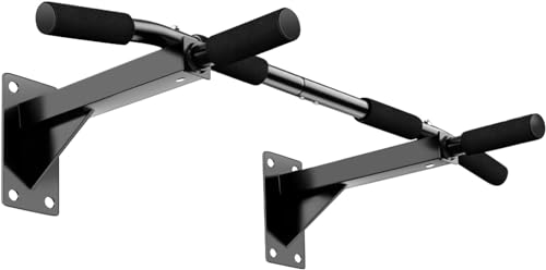 Nyganmelloz Wall Mounted Pull Up Bar, Strength Training Pull-UP Bars, Heavy Duty Chin Up Bar Wall Mount with Exercise Bands, 8 Hole Design for Home Gym Indoor Workout/Home Gym, Max Weight 400 LBS