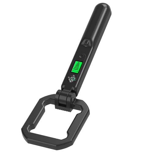 Detector de Metales, Detector de Metales portátil Detección de 360° Detectores Plegables con Pantalla LCD, brújula y luz LED Accesorios de detección portátiles para niños y Adultos