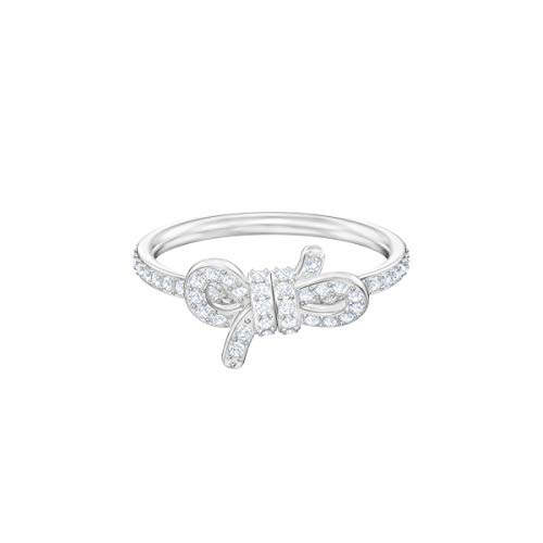 Preisvergleich Produktbild Swarovski Lifelong Bow Ring für Frauen, klein, weißes Kristall, rhodiniert
