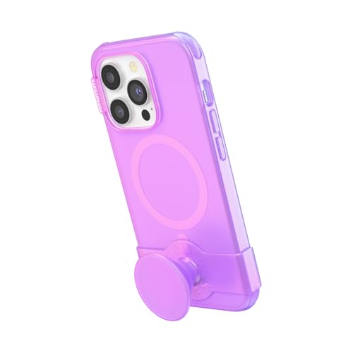 Image of PopSockets iPhone 14 Pro Phone Case with MagSafe- Pink Transluscent
