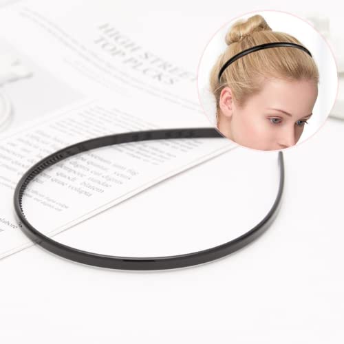 Foto von 2 Stück Haarband, Kunststoff Einfach Stirnbänder, Stirnbänder mit Zähnen Dünne, DIY Stirnbände, 6mm Breite Glatte