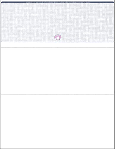 Compuchecks 500 high Security Check Paper Compatible with quickbooks and Versa Check - Computer Checks for Business Or Personal Use - Blank Check On Top Paystubs On Bottom (Blue Basketweave)