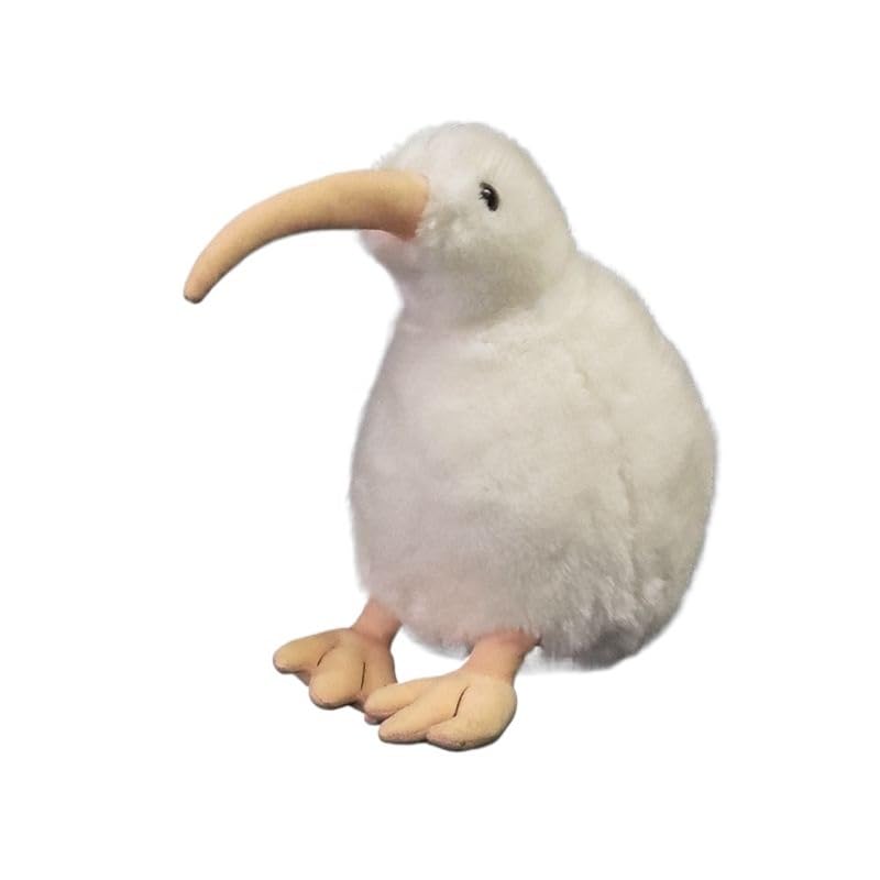 Peluche kiwi blanc de 26cm oiseau exotique de Nouvelle-Zélande pour enfant