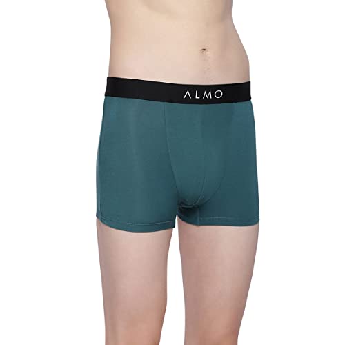 Image of ALMO Men's Micromodal Solid Trunks | 3X Softer Than Cotton | Anti-Bacterial & Odour Control | Enhanced Stretchability | Fade Resistance | Faster Moisture Absorption