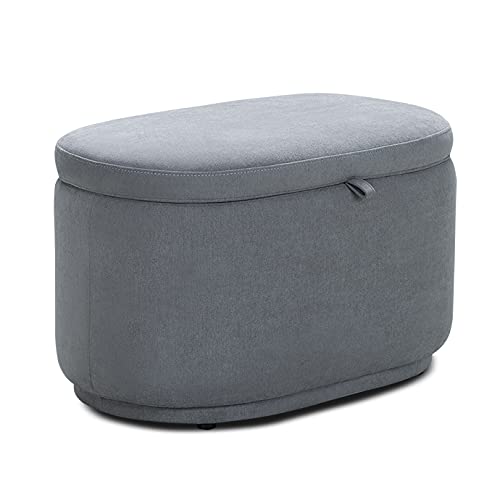 Image of Nurture& The Ottoman Premium Quality Storage Ottoman for Nursery with Stain-Resistant Performance Fabric (Gray)