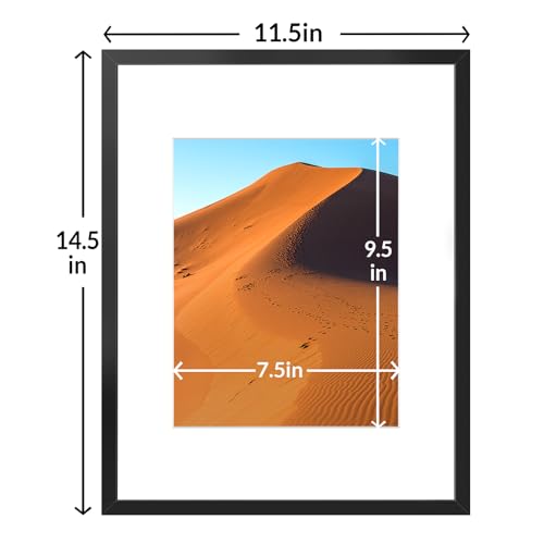 Image of LaVie Home 11x14 Picture Frame Black Set of 10, Display 8x10 with Mat or 11 x 14 Without Mat Picture, Photo Frame Collage for Wall Gallery or Table Deco, Hanging or Tabletop Display