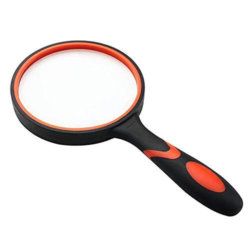 2 Pack 75Mm 10X Handheld Magnifying Glass Shatterproof Reading Magnifier For Seniors And Kids, Real Glass Magnifying Lens With Non-Slip Rubber Handle For Reading Hobbies And Science (Orange+Green) #TOP2