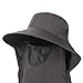 MotiveTech Fishing Hat Bucket Hats with Neck Flap Breathable Sun Protection Cap for Travel Climbing Cycling Camping Hiking, Black