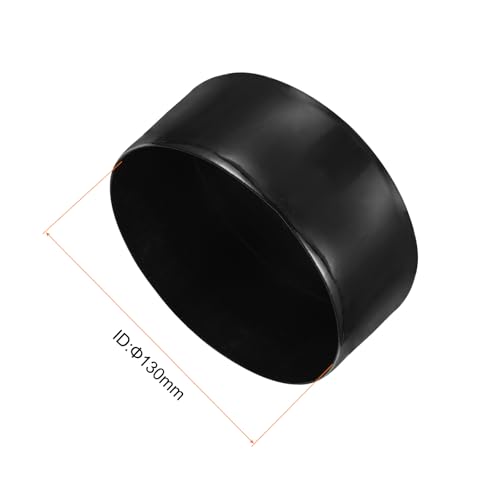Image of uxcell 2pcs Rubber End Caps 130mm(5 1 /8 inch) ID Vinyl Round Tube Bolt Cap Cover Screw Thread Protectors Black, 50mm Height
