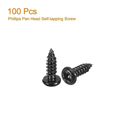 Uxcell A23062300UX0339 3Mm X 10Mm Phillips Pan Head Self-Tapping Screw, 100Pcs - 304 Stainless Steel Round Head Wood Screw Full Thread thumb #2