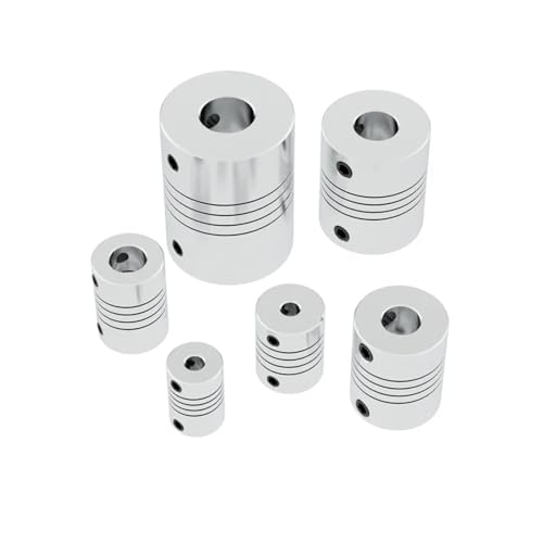 Evita Z-wobble con el acoplamiento flexible 5mm a 6mm D15L20 de aluminio para motor paso a paso 4
