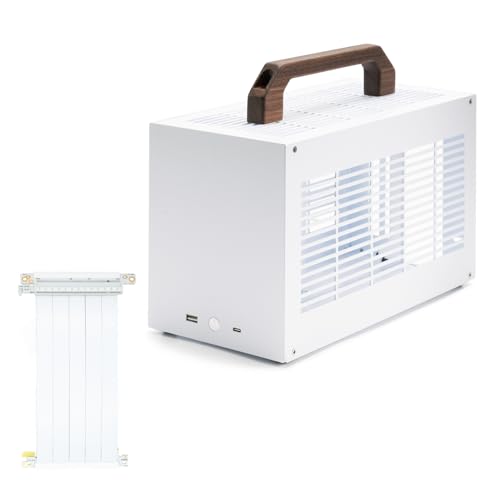 SGPC K49/Portable Mini-ITX PC Gaming Case/8L Small Form Factor/CPU Cooler up to 69mm/300mm GPU & SFX PSU Support/USB 3.0 & Type-C Front I/O (8.3L with PCIe 3.0 Riser)