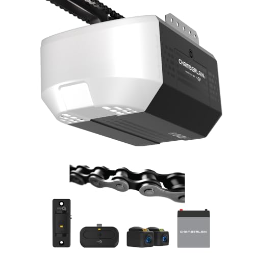 Chamberlain 1/2 HP Chain Drive Smart Garage Door Opener with Battery Backup, 1-Bulb Lighting, and myQ Connectivity