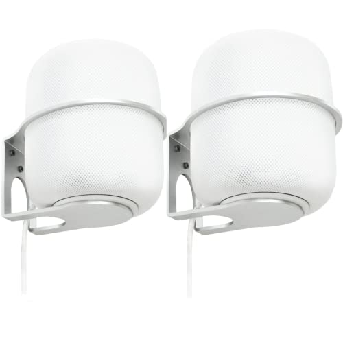 Support mural HomePod 2 blanc anti-chute avec rangement de câble discret