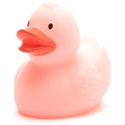Duckshop Pato de baño que brilla en la oscuridad rosa I Patito chirrido I L: 7,5 cm I Pato chirrido I Regalo para amigos I Presente coleccionista
