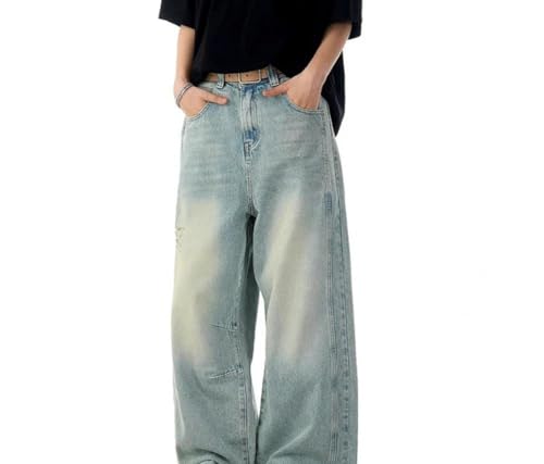 Men Baggy Jeans Washed Distressed Vintage Streetwear Loose Trousers Wide Leg Denim Pants2