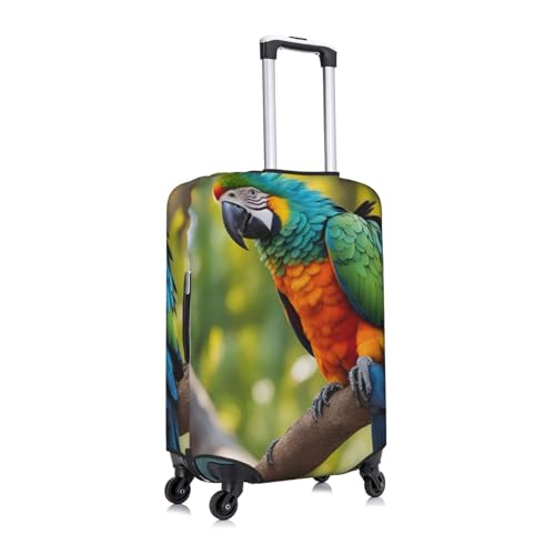 Fantastic Parrot Feather Print Personalized Travel Luggage Cover With Zipper, Elastic Luggage Cover,For Daily Use3