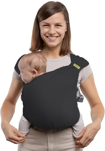 Boba Bliss Portabebés Recién Nacidos y Niños Pequeños, Mochila Portabebés Ergonómica, Fular Portabebé 2 en 1, Canguro para Bebé sin Ataduras, Fular Portabebé Suave y Elástico, 3-15kg (Charcoal_)