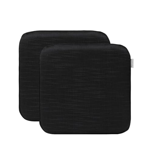 RACE LEAF 2er Set 40,5x40,5 cm Memory Foam Slow Rebound Sitzkissen Indoor Household Sitzkissen Wasserfeste Oberfläche und rutschfeste Unterseite Schwarz (Schwarz)