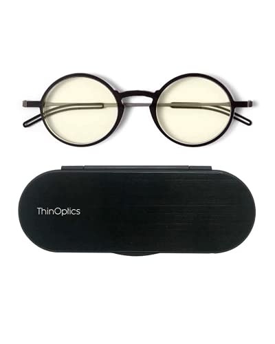 Image of ThinOptics unisex-adult Manhattan Blue Light Blocking Glasses Round Reading Glasses