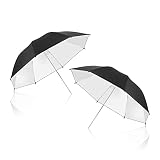 EMART 33 Inch Black Silver Umbrella 2 Pack