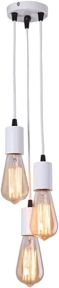 FZQSXAZU Pendant Lamp Fixture 3 Lights Edison Chandelier Retro Industrial Light E27 Holder Lighting Ceiling Compatible with Kitchen Island