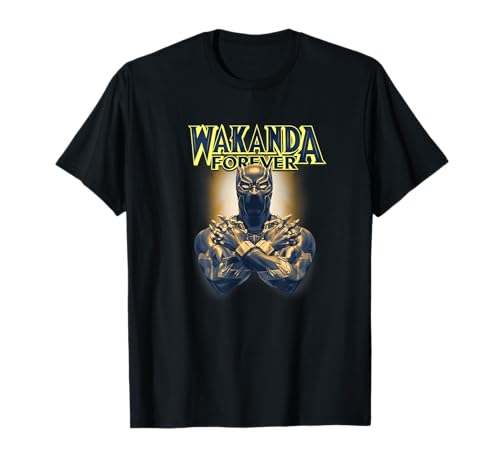 T-shirt Black Panther Marvel Avengers pour fan de comics et style Wakanda Salute