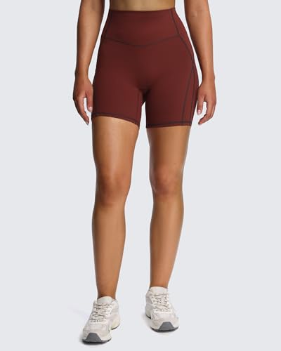 Aoxjox Lexi Lined Workout Biker Shorts for Women Tummy Control High Waisted Exercise Athletic Gym Running Yoga Short 6"2