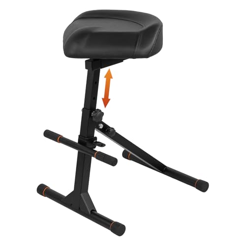 STRICH Gitarrenhocker, höhenverstellbarer Gitarrensitz, verstellbare Fußstütze, Gitarrenstuhl für Kinder und Erwachsene, tragbarer und klappbarer Drumhocker für Schlagzeuger (SGT-20)
