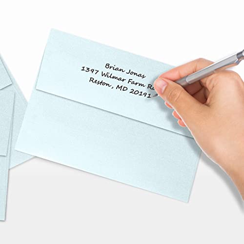 Luxpaper A7 Invitation Envelopes | Peel & Press | 5 1/4" X 7 1/4" | Aquamarine Metallic | 80Lb. Text | 50 Qty #TOP5
