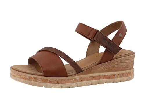 Sandales femme Mustang en toile denim et boucle réglable