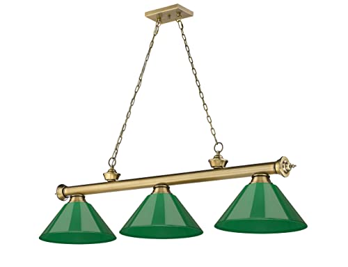 Z-Lite 2306-3Bn-Pgr Cordon - 3 Light Billiard In Traditional And Classical Style-18.75 Inches Tall And 14 Inches Wide, #TOP5
