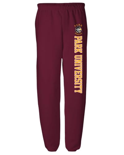 Campus Lab Park University Vertical Text Men's Jogger Sweatpants, Maroon, S