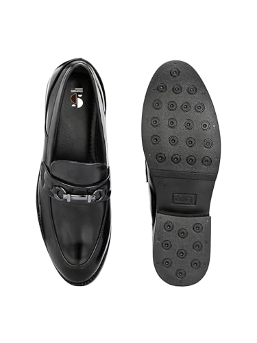 Image of STANPHORD Men Formal Loafer Shoes | Patent PU Slip-On Moccasins | Flat Rubber Sole | Casual Office Driving Travel Wear | Lightweight (TPSL S1)