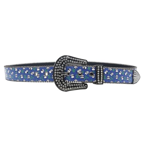Ceintures cloutées en strass éclatant et cuir robuste pour jean - 2