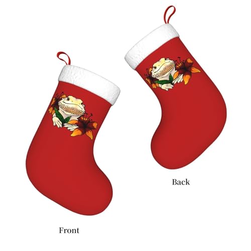 EASON-G Calze Di Natale Con Drago Barbuto, Calze Natalizie Da Appendere, Decorazioni Per Albero Di Natale - 2