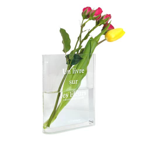 Book Vase Clear Acrylic For Flowers, Unique Flower Vases Aesthetic Room Decor Artistic For Modern Home Artistic #TOP5