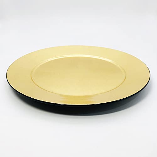 Plato redondo dorado diámetro 33 cm miniatura 2