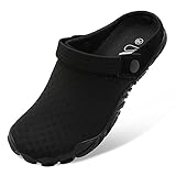 Besroad Mens Womens Slip on Breathable Classic Clogs Barefoot Athletic Sports Water Shoes Fashion Sneakers Black 9 Women/7.5 Men