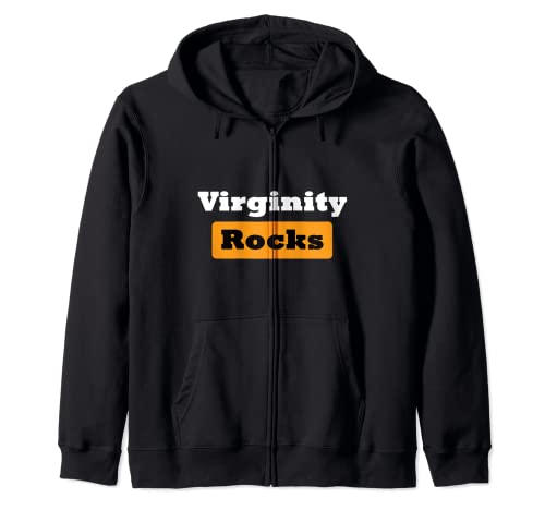 Virginity Rocks Sarcastic Funny Virginity Gift Men Women Felpa con Cappuccio
