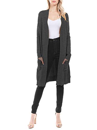 Image of STARJJ Womens Soft Stetchy Knit Longline Open Front Sweater Cardigan with Pockets (S-3X)