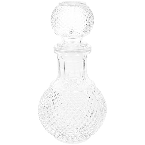 ULTECHNOVO Carafe à Liqueur en Verre Transparent 250 Ml, Bouteille Décorative Globe, Contenant à Cocktail pour Whisky et Vin, Distributeur D'alcool Élégant pour Service et Dégustation