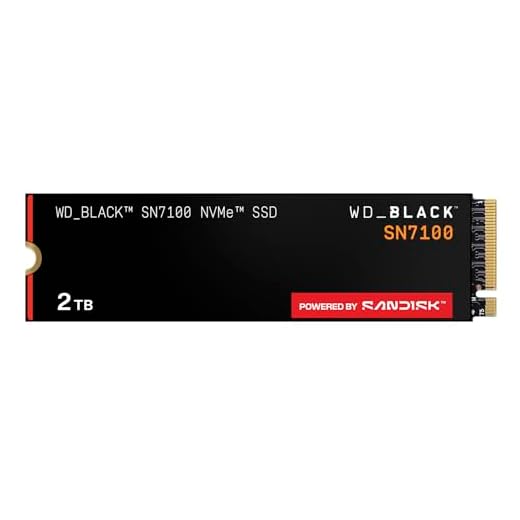 WD_BLACK SN7100 NVMe SSD 2 TB (High-Performance Gaming-Speicher, bis zu 7.250 MB/s Lesegeschwindigkeit, PCIe Gen4, Energieeffizienz) Für Desktop, Laptop & Handheld-Spielekonsolen